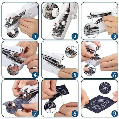 Stitch Handheld Cordless Portable White Sewing Machine